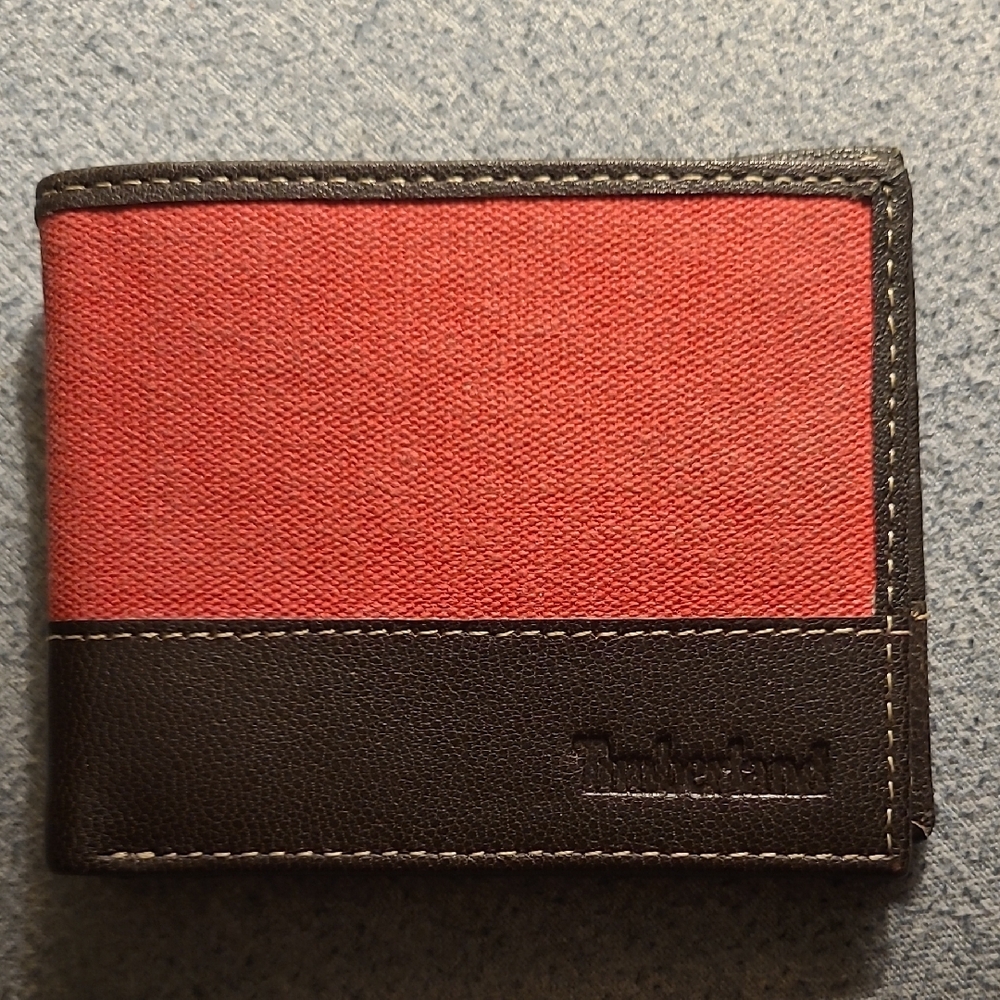 Timberland Red and Brown Men's Wallet